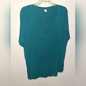 Old Navy Teal Short Sleeve V-Neck Top